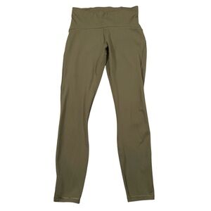 Lululemon Wunder Under Leggings Size 6 Olive Green High Rise 25